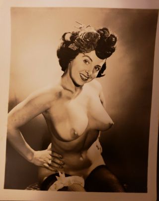 Vintage Silver Gelatin 4x5 Photo Sexy Big Tits Pinup Raven Boyer Risque Erotica