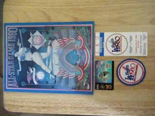 1980 All Star Game La Dodgers Official Program Ticket Stub And Patch Pc1305