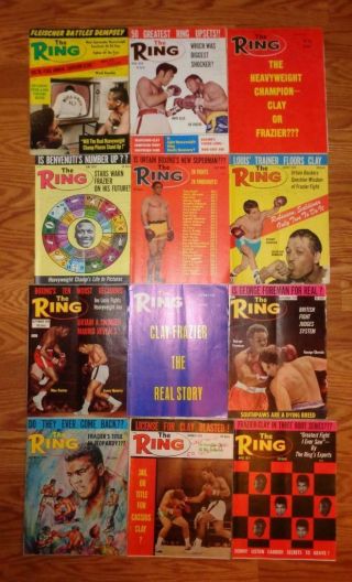12 Vintage Ring Boxing Magazines 1970 1971