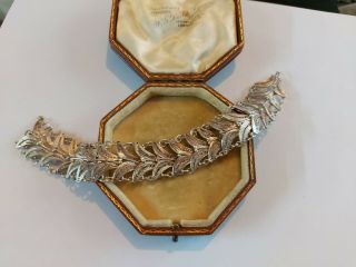 Vintage Art Deco Sterling Silver Filigree Panel Bracelet