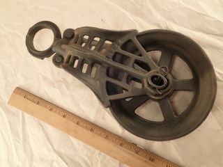 Antique Ornate Cast Iron Block & Tackle Barn Hay Wheel Pulley H221,  H222,  H228