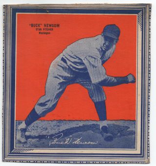 1930s Wheaties Box Baseball Card Of Buck Newsom Washington Senators