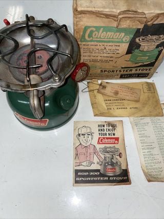 Vintage Coleman Sportster Stove 502 - 700 Green With Box