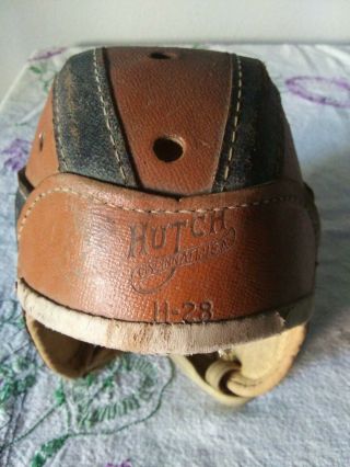 Rare Vintage Hutch H - 28 Medium Leather Football Helmet
