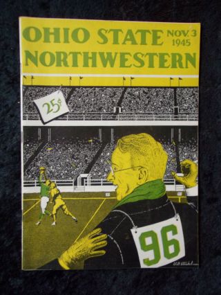 Vintage November 3,  1945 Ohio State Vs Northwestern Football Program 304