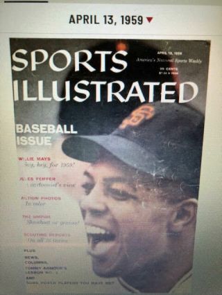 April 13,  1959 Willie Mays San Francisco Giants Sports Illustrated No Label