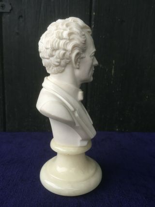 Vintage Bust of G MAHLER Italian Plaster & Alabaster Sculpture Figurine Statue 2