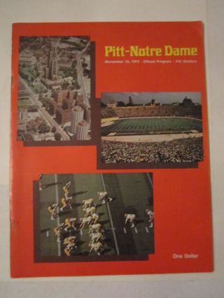 1978 Notre Dame Vs Pittsburgh College Football Program - Tub Q