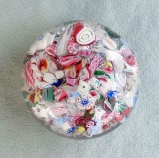 Antique/vintage End Of Day Scramble Millefiori Paperweight