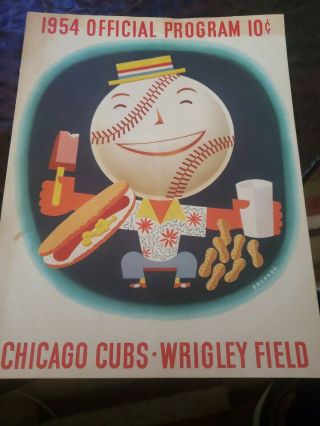 1954 Chicago Cubs St Louis Vintage Program.  Filled Out At Game.  Great