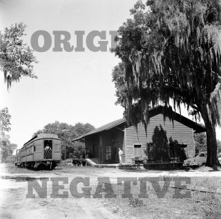 Orig 1954 Negative - Live Oak Perry & Gulf Lop&g Depot Mayo Fl Florida Railroad