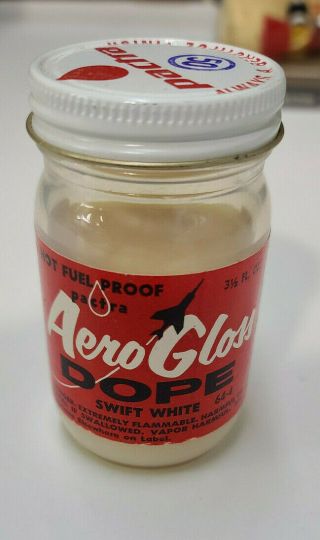 Vintage Pactra Aero Gloss Hot Fuel Proof Dope Model Airplane Paint - Swift White