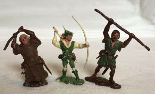 Vintage Britains Herald 70’s,  Robin Hood,  Friar Tuck,  L.  John,  54mmscale Plastic.