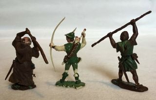 Vintage Britains Herald 70’s,  Robin Hood,  Friar Tuck,  L.  John,  54mmscale plastic. 3
