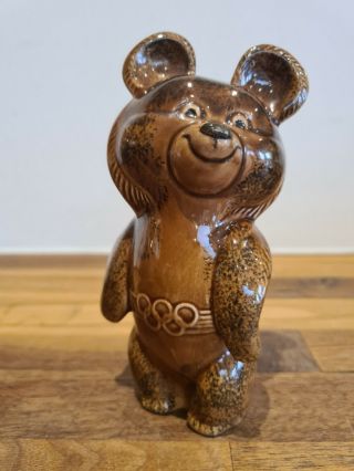 Rare Vintage Ussr Konakovo Porcelain Mishka Bear 1980 Moscow Olympics Mascot