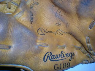 Vintage Mickey Mantle Rawlings Gj99 Baseball Glove