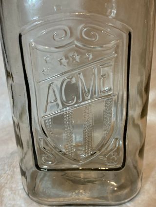 Vintage Acme 2 Qaurt Canning Jar With Wire And Glass Top