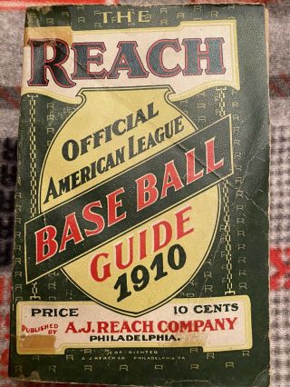 1910 Reach Official American League Guide