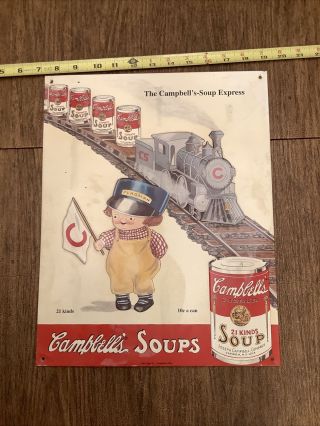 Vintage Cambells Soup Express Metal Sign Limited Edition 8