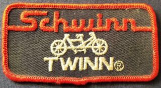 Vintage Schwinn Twinn Tandem Bicycle Embroidered Patch For Jacket Or Cap