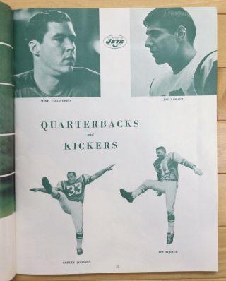 Oct 23 1966 AFL Program Oakland Raiders at York Jets With Ticket Stub Namath 3
