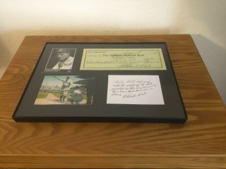 CHARLIE ROOT SIGNED CHECK BABE RUTH CALLED SHOT FRAMED DISPLAY 2
