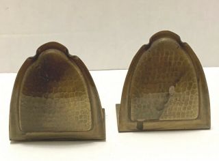 Roycroft Signed Bookends Pair Hammered Copper Antique Arts & Crafts Mission