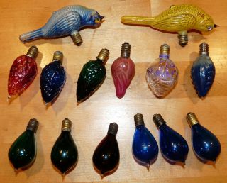 14 Antique Light Bulbs C6 Miniature Edison Style Glass Tipped Christmas Lights