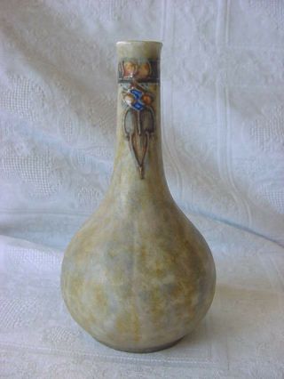 Art Nouveau Cranston PEARL POTTERY England Vase Tube Lined TUKAN Rare Antique 3