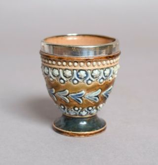 A Very Unusual Antique 19th Century Doulton Lambeth Stoneware Egg Cup 1