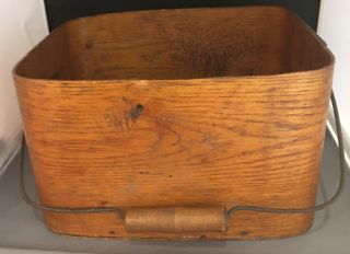 Antique Americana Primitive Shaker Style Pantry Box Bentwood Bale Handle 19th C.