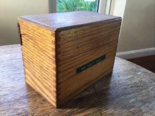 Small Vintage Antique Wooden Lidded Box Wooden Index Card File Box