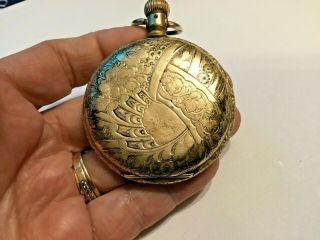 Antique Elgin Gold Filled Pocket Watch Full Hunter Floral Etched Case 1895