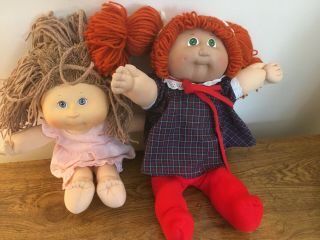 Vintage Cabbage Patch Dolls Red Hair Dress&blonde First Edition