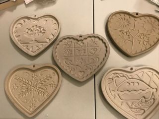 Vintage Retired Pampered Chef Heart Cookie Molds