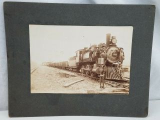 Antique Cabinet Photo Kansas City Railway Railroad Locomotive 371 Engine Neat