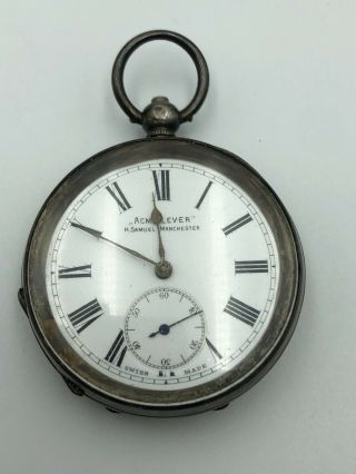 Acme Lever H.  Samuel Manchester Antique Pocket Watch.  925 Sterling Silver Case
