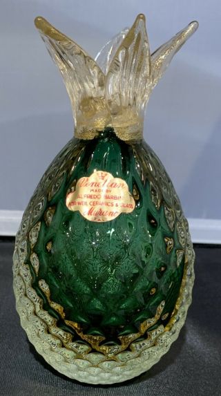 Vintage Murano Venetian Pineapple By Alfredo Barbini - Rare Art Glass