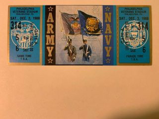 1988 Army Black Knights Vs Navy Midshipmen Full Football Ticket