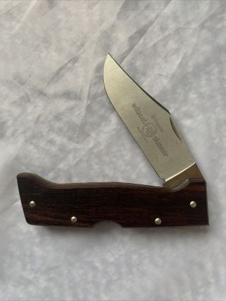 Vintage Imperial Wildcat Skinner Folding Pocket Knife Stainless Wood Handle Usa