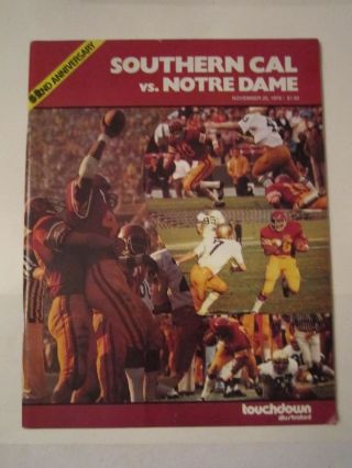 1978 Notre Dame Vs Southern Cal College Football Program - Tub Q