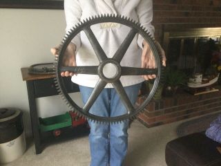 Large Vintage Antique Cast Iron? Industrial Cog Wheel Steampunk Garden