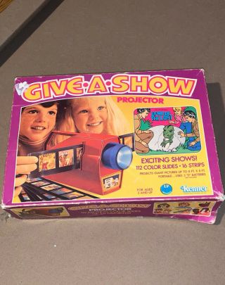 Vintage Give - A - Show Projector And 15 Slides