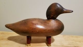 100 Year Old Glass Eyed Mason Factory Bluebill Wood Duck Decoy