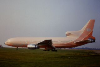 35mm Colour Slide Of Court Line L - 1011 Tristar G - Baab At Luton Airport