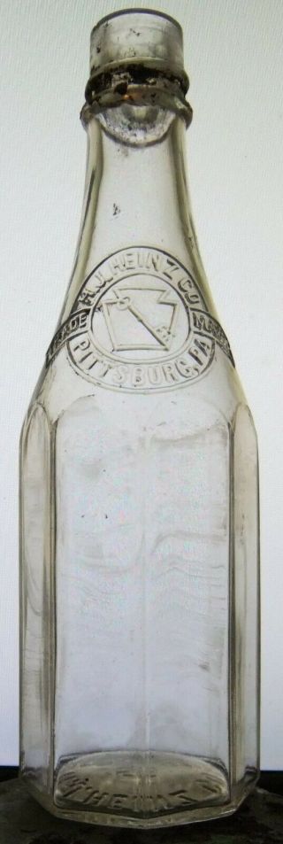 Vintage H.  J.  Heinz Co.  Ketchup Bottle Patent 1890 Pittsburg Pa