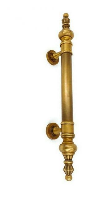 Large Door Handle Pulls Solid Spun Hollow Brass Vintage Aged Old Style 19 "