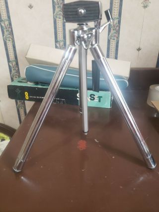 Vintage Sunset 8 Section Elevator Tripod Made In Japan Case Also Box