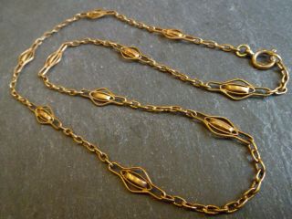 Antique Victorian 9ct Rolled Gold Fancy Link Chain Necklace 62cm 24.  5 "