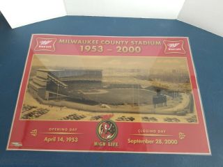Milwaukee Brewers County Stadium 1953 - 2000 Miller Beer Poster Baseball